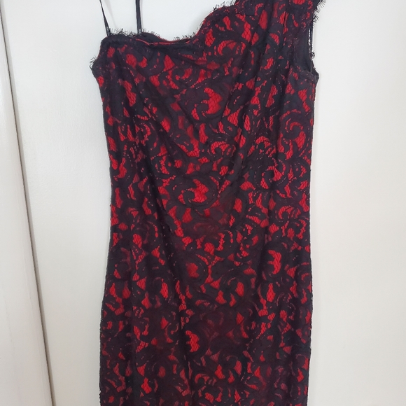 Tadashi Shoji Sheath One Shoulder Dress Size 10 - Picture 5 of 6